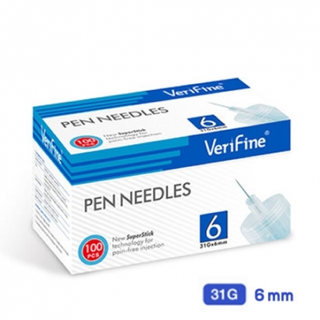 Agujas para Pluma de Insulina de Verifine - Caja de 100 Unidades