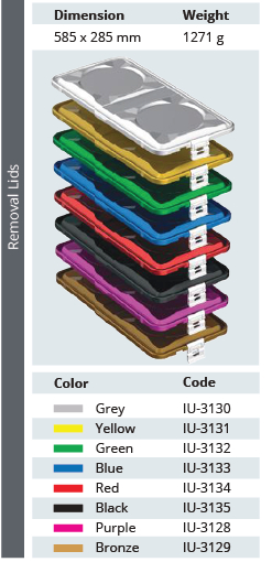 Standard no drilled Plus Plus Coberta 1/1 per al contenidor d’esterilització - 585 x 285 mm
