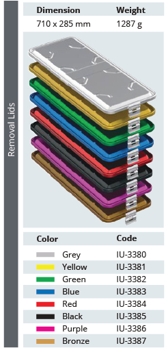 Tapa No Perforada de Modelo Estándar Plus de Tamaño Extra Largo para Contenedor de Esterilización - 710 x 285 mm