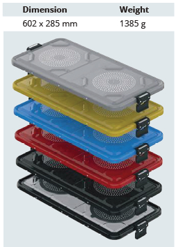 Tapa Perforada de Modelo PPSU de Tamaño Completo 1/1 para Contenedor de Esterilización - 602 x 285 mm