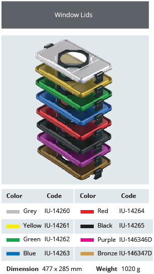 Model lid three quarters 3/4 for sterilization container - 477 x 285 mm