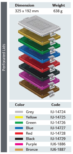Drilling dental model lid for sterilization container - 325 x 192 mm