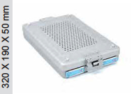 Contenidor per a la perforació esterilització de model dental i tapa perforada - 325 x 192 x h mm