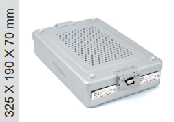 Container for sterilization with biological barrier of dental model and perforated lid - 325 x 192 x h mm