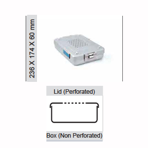 Contenidor d’esterilització no drotat 1/2 model dental i tapa perforada - 232 x 174 x hm mm