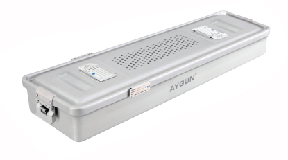 Non -drilled sterilization container Endo model and perforated lid - 535 x 160 x hm mm