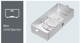 Container base for sterilization with biological barrier of MINI model - 315 x 132 x h mm