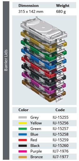 Tapa con Barrera Biológica de Modelo Mini para Contenedor de Esterilización - 315 x 142 mm