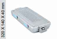 Non -piercing sterilization container of mini model and not perforated lid - 315 x 142 x h mm
