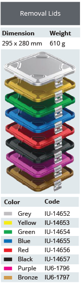 Tapa No Perforada de Modelo Plano para Contenedor de Esterilización - 295 x 280 mm