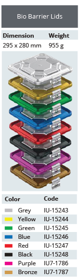 Tapa con Barrera Biológica de Modelo Plano para Contenedor de Esterilización - 295 x 280 mm