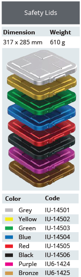 Tapa de Seguridad de Modelo Plano para Contenedor de Esterilización - 317 x 285 mm