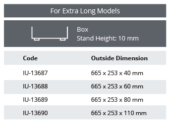 Perforated stainless steel sterilization basket without a lid for extra long model - 665 x 253 x hm mm