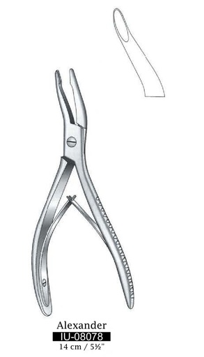 [IU-08078] Pinza gubia de hueso Alexander - longitud = 14 cm / 5-1/2"