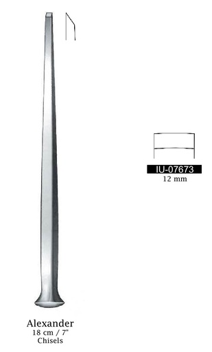 [IU-07673] Cincel Alexander - longitud = 18 cm / 7", ancho = 12 mm