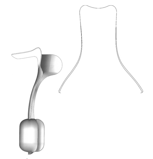 [IU-01659] Auvard Vaginal Espéculo - Size = 80 x 43 mm, complete with removable weight
