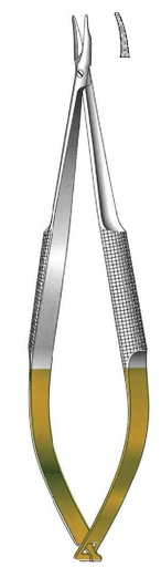 [IU-08778] Porta agujas Barraquer con bloqueo, dentado, TC Gold. 23 cm / 9"