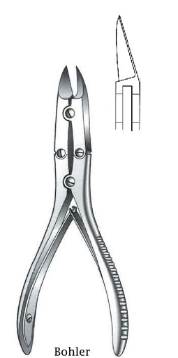 [IU-08146] Bohler Bone Cutting Forceps, curved - length = 14.5 cm / 5-3/4"