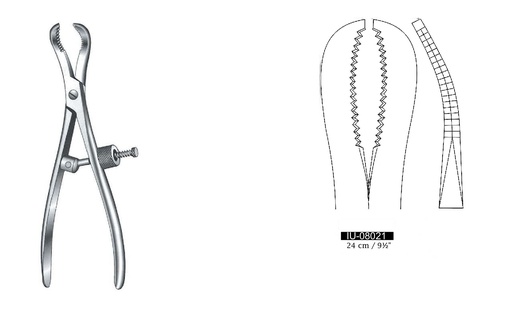 [IU-08021] Bone clamping clamp with fast lock - length = 24 cm / 9-1 / 2 "