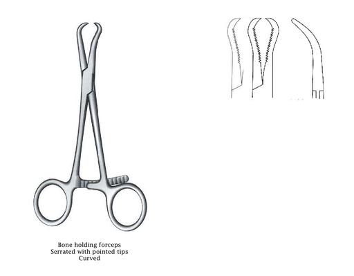 [IU-07980] Succession and bone reduction clamp with pointed tips - length = 14 cm / 5-1 / 2 "