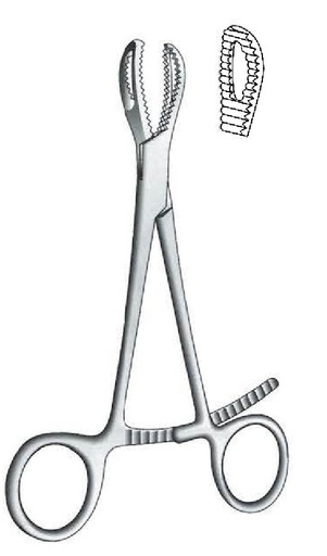 [IU-07145] Bone clamping clamp, fenestrated jaws