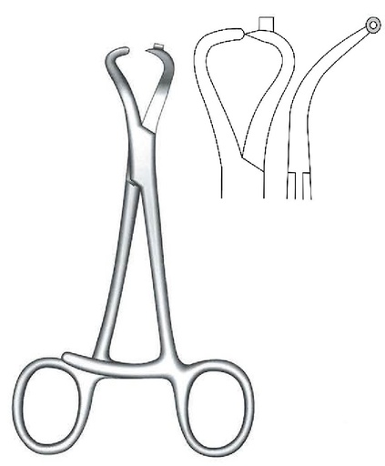 [IU-07976] Pinza de sujeción para huesos con guía de alambre de Kirschner de 1.6 mm