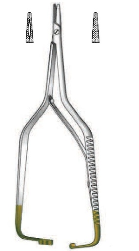 [IU-08796] Boynton Needle Holder, Delicate, TC Gold - length = 12.5 cm / 5"