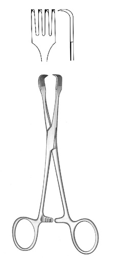 [IU-01896] Braun Tenaculum Forceps - length = 15.5 cm / 6-1/4"