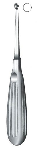 [IU-07473] Bruns Bone Curette, figure 00 - length = 17 cm / 6-3/4"