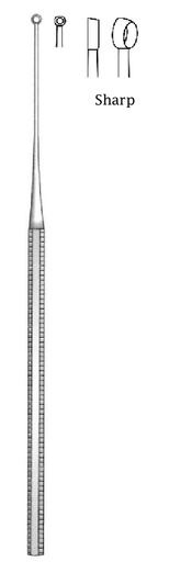 [IU-04642] Buck Ear Curette, sharp, figure 000 - length = 16.5 cm / 6-1/2"