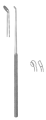 [IU-04666] Buck Ear Curette, round handle, sharp, figure 000 - length = 16.5 cm / 6-1/2"