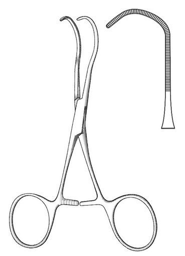 [IU-04006] Pinza pediátrica Castaneda, figura 1 - longitud = 12 cm / 4-3/4"