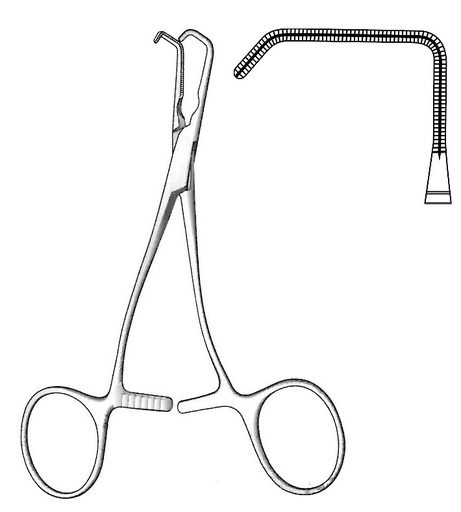 [IU-04019] Pediatric Castaneda forceps, figure 14 - length = 13 cm / 5"