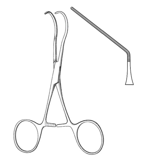 [IU-04011] Pinza pediátrica Castaneda, figura 6 - longitud = 13 cm / 5"