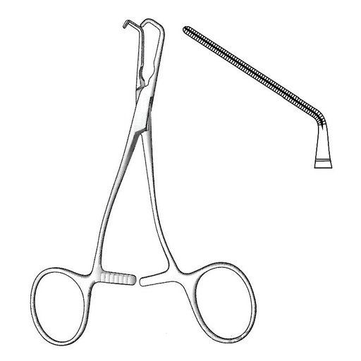 [IU-04016] Pediatric Castaneda forceps, figure 11 - length = 13 cm / 5"
