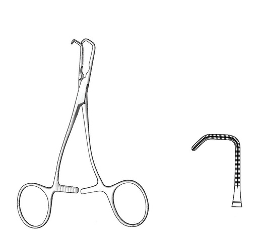 [IU-04018] Pinza pediátrica Castaneda, figura 13 - longitud = 13 cm / 5"