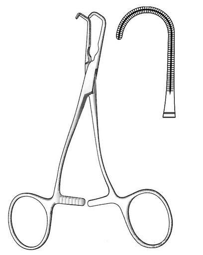 [IU-04021] Pediatric Castaneda forceps, figure 16 - length = 13.5 cm / 5-1/4"