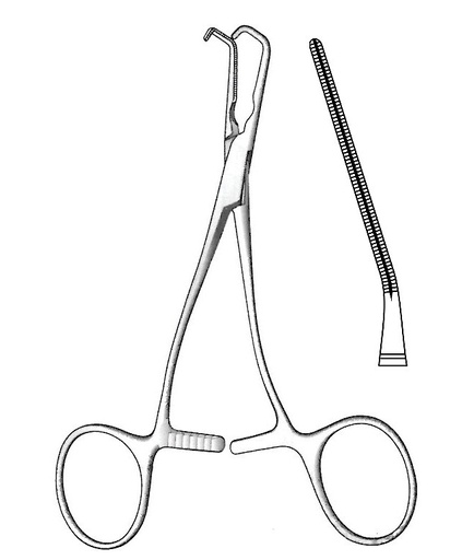 [IU-04014] Pinza pediátrica Castaneda, figura 9 - longitud = 14 cm / 5-1/2"