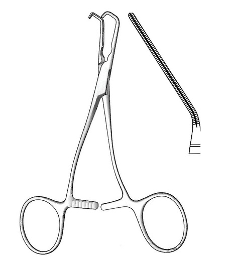 [IU-04015] Pinza pediátrica Castaneda, figura 10 - longitud = 14 cm / 5-1/2"