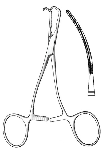 [IU-04017] Pediatric Castaneda forceps, figure 12 - length = 14 cm / 5-1/2"