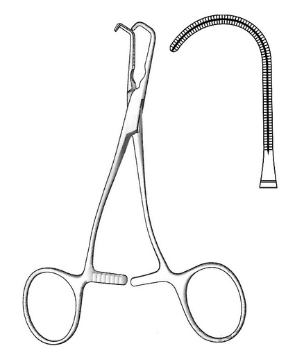 [IU-04020] Pediatric Castaneda forceps, figure 15 - length = 14 cm / 5-1/2"