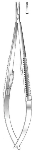 [IU-03430] Castroviejo needle holder with lock, smooth point, straight - length = 20 cm / 8"