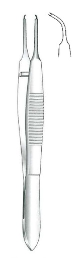 [IU-06444] Pinza para tejido Castroviejo, recta, dientes = 1:2 - longitud = 9 cm / 3-1/2"