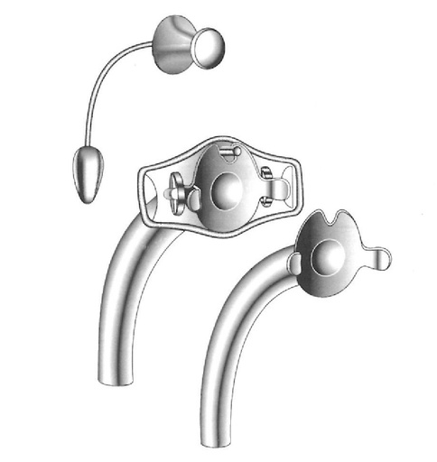 [IU-03781] Cánula traqueal Chevalier-Jackson, figura 3, diámetro = 7 mm - longitud del tubo exterior = 60 mm