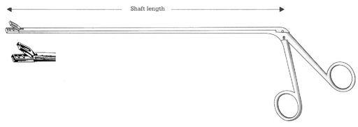 [IU-05528] Chevalier-Jackson Esophagoscopy Forceps, Figure 3 - Shaft Length = 50 cm / 20"