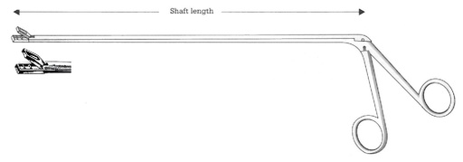 [IU-05529] Chevalier-Jackson Esophagoscopy Forceps, Figure 4 - Shaft Length = 60 cm / 24"