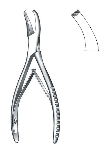 [IU-08143] Pinza cortante para huesos Clevelandcon con punta gruesa, curva - longitud = 16 cm / 6-1/4"