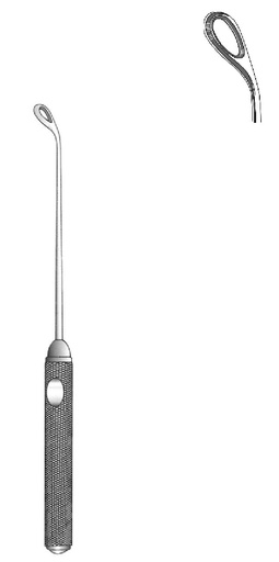 [IU-04840] Cureta para adenoides Coakley, curva fuerte, ovalado - longitud = 17 cm / 6-3/4"