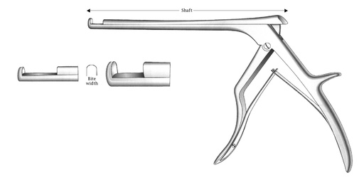 [IU-03709] Colclough Intervertebral Disc Forceps, 90° upwards, tip width = 2 mm - shaft length = 15 cm / 6"