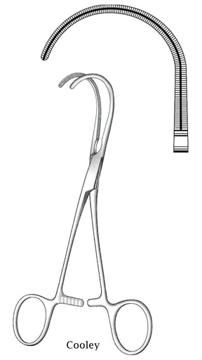 [IU-04040] Pinza para anastomosis Cooley, figura 3 - longitud = 17 cm / 6-3/4"